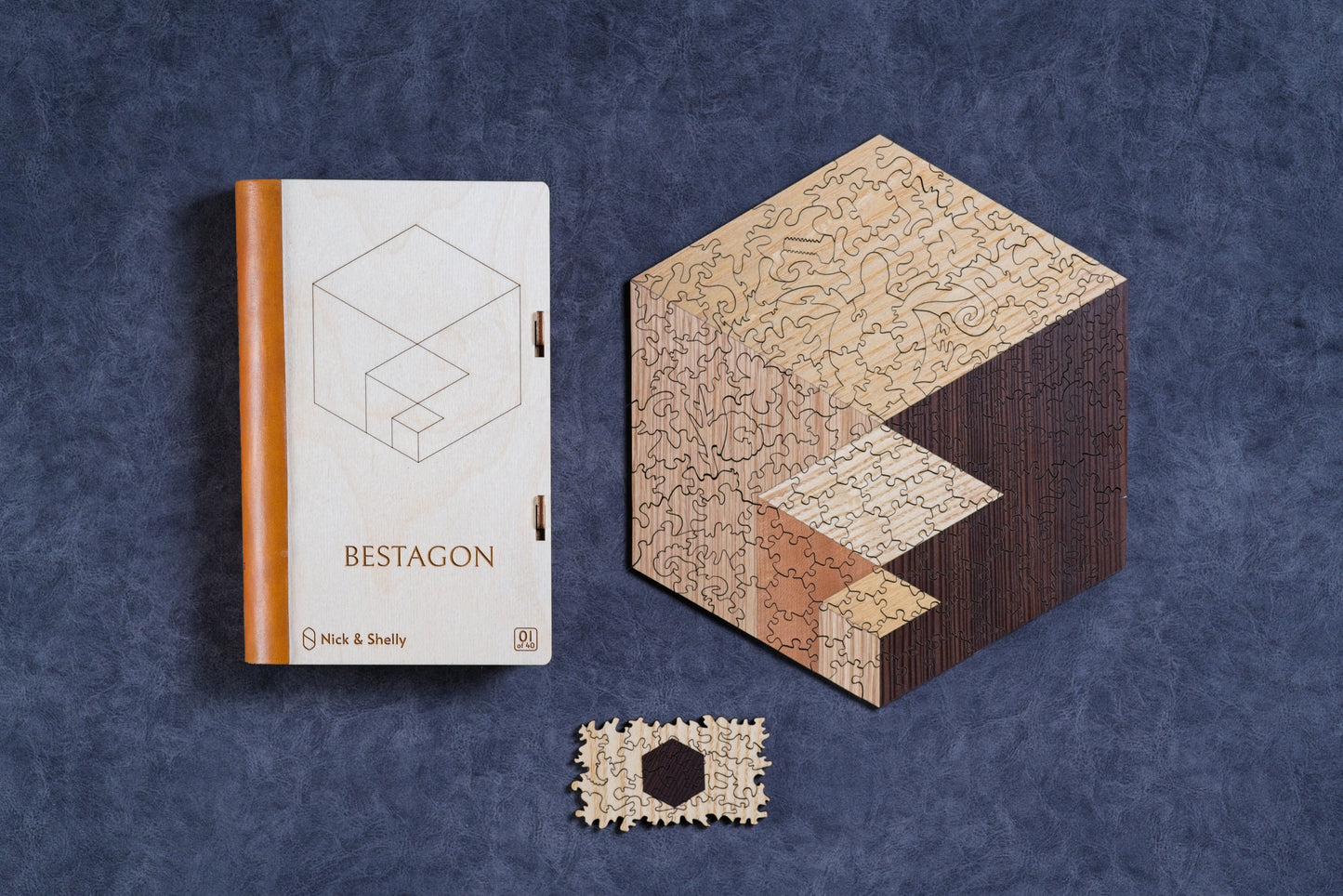 Bestagon Wood Marquetry Jigsaw Puzzle