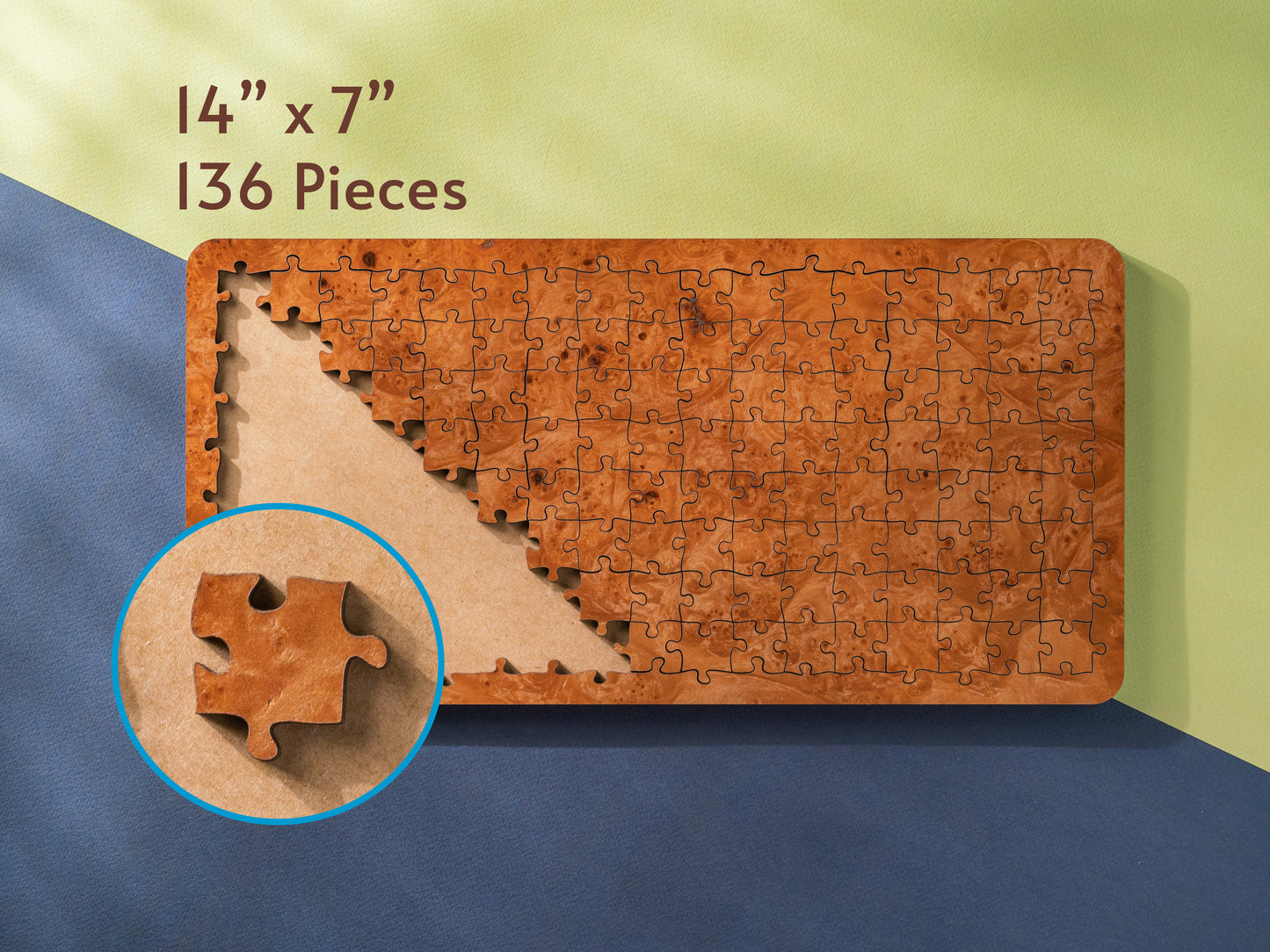 Burl Wood Jigsaw Puzzle, 136 Pieces, Wood Grain Puzzle