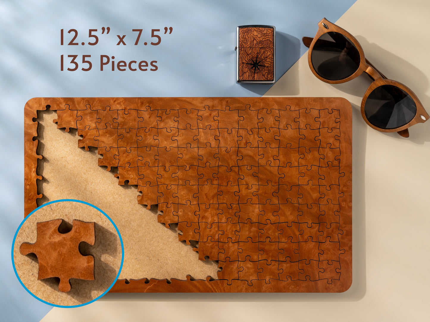 Madrone Wood Jigsaw Puzzle, 135 Pieces, Wood Grain Puzzle