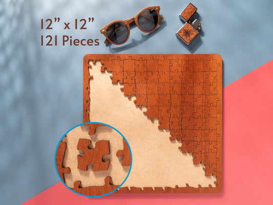 Mahogany Wood Jigsaw Puzzle, 121 Pieces, Wood Grain Puzzle