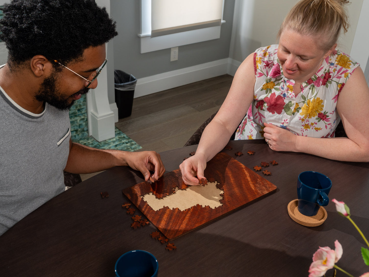 Mahogany Crotch Wood Jigsaw Puzzle, 209 Pieces, Wood Grain Puzzle