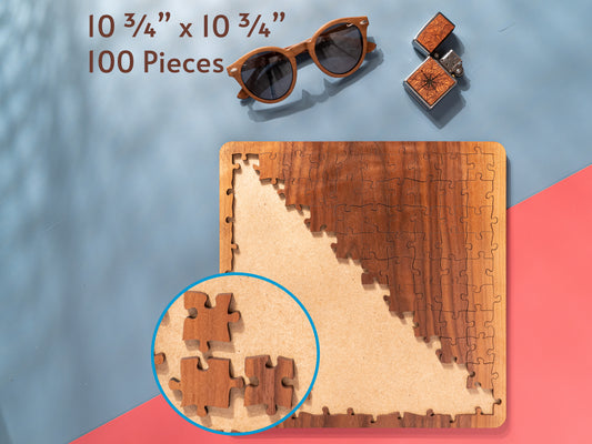 Walnut Wood Jigsaw Puzzle, 63 Pieces, Wood Grain Puzzle